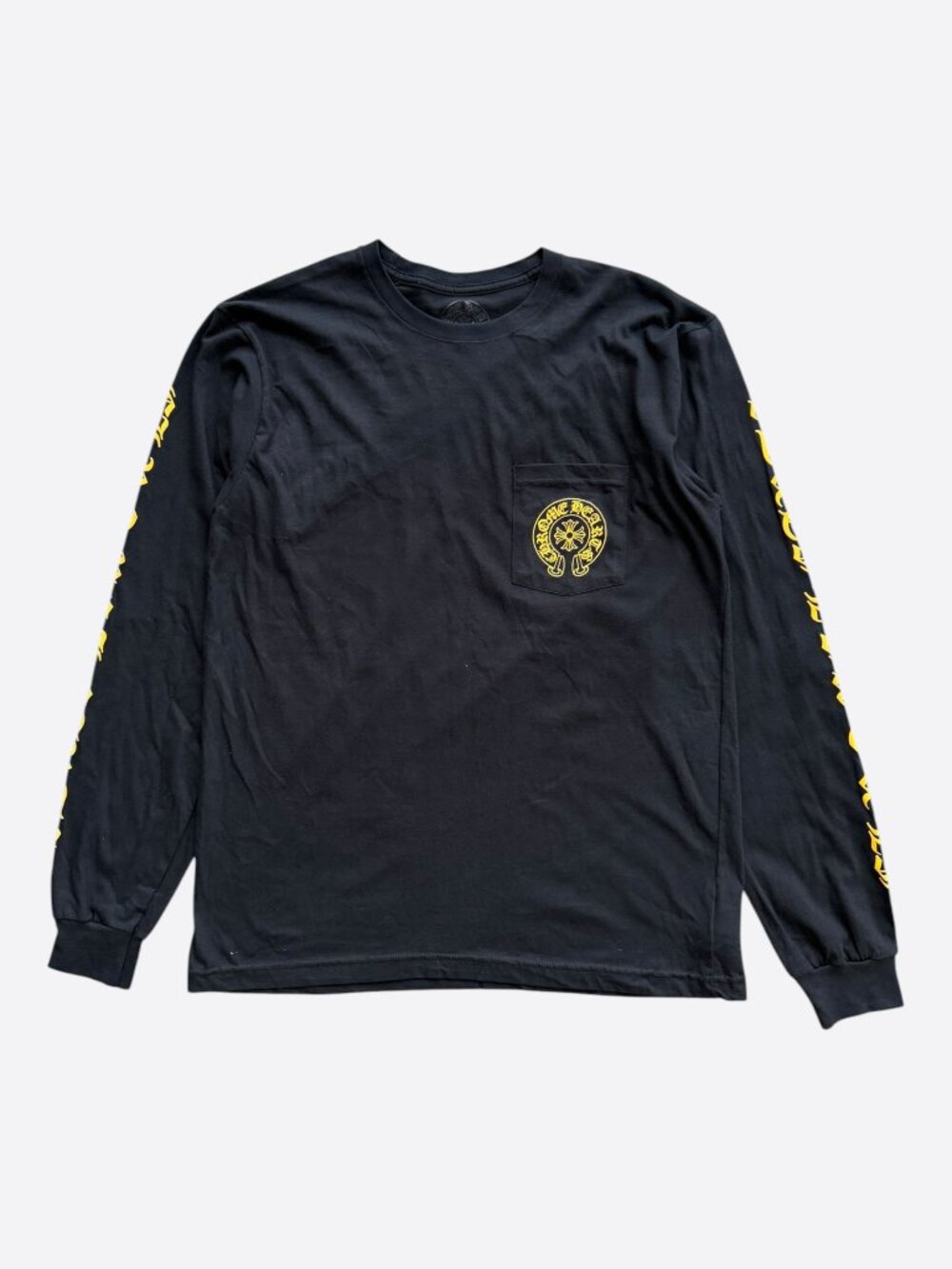 Chrome Hearts Black & Yellow Horseshoe Longsleeve T-Shirt